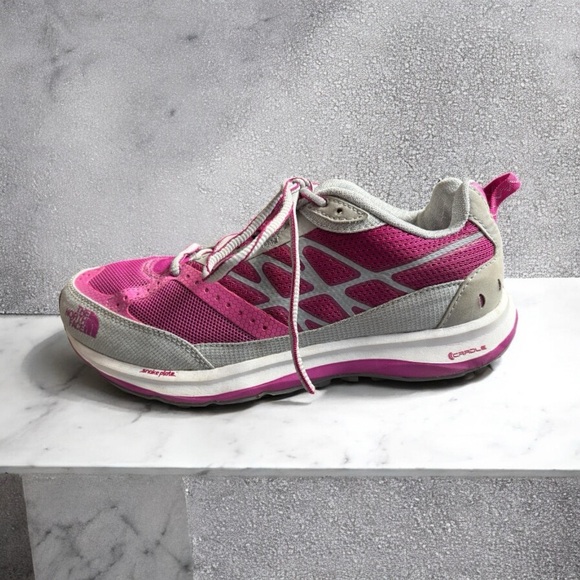 THE NORTH FACE Women's Sz 8 Pink Cradle Snake Plate Trail Running Walking Shoes - Picture 3 of 6